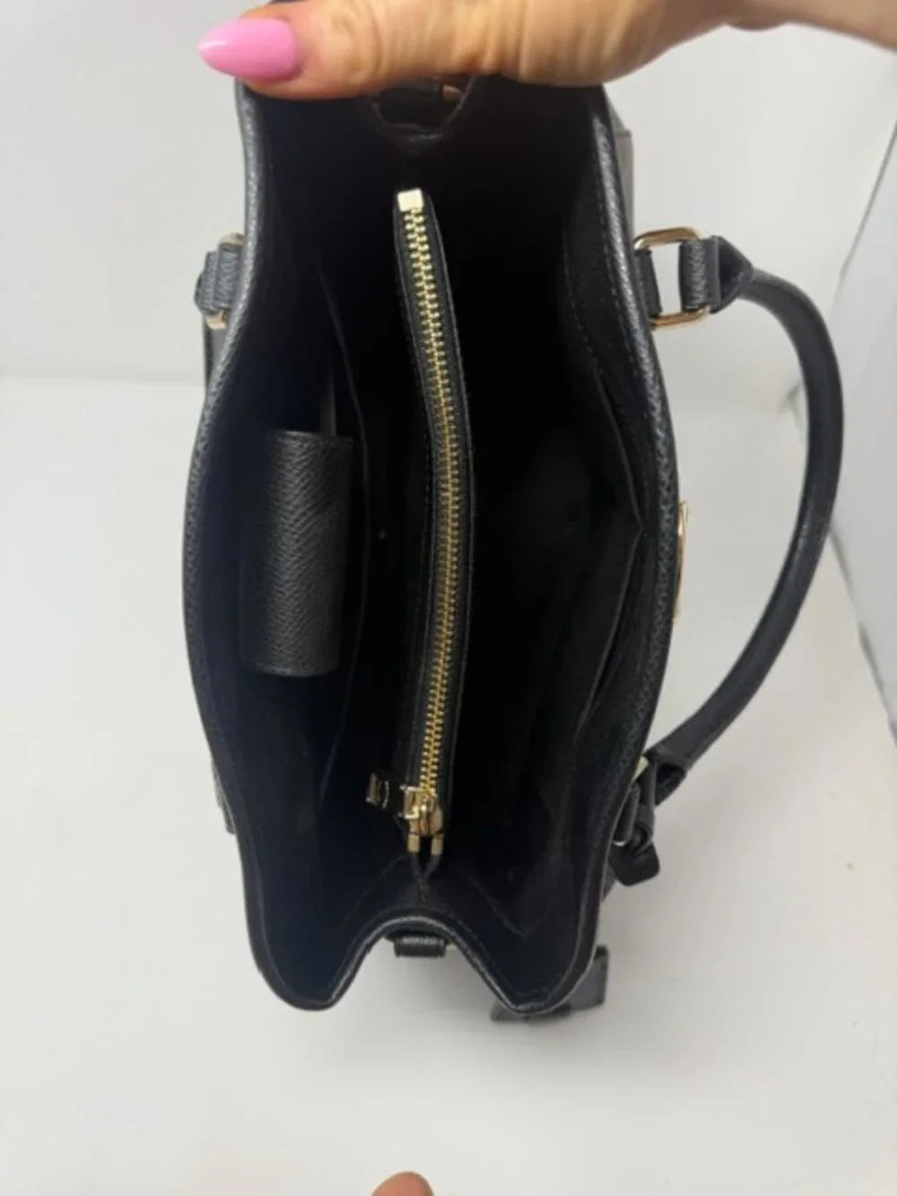 Coach Margot Carryall Bicolor Metallic Crossgrain Leather Stachel
